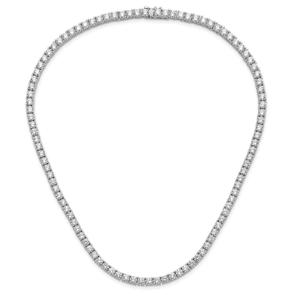 Sterling Silver Rhodium-plated 4mm CZ 17in Tennis Necklace (QG6492-17)
