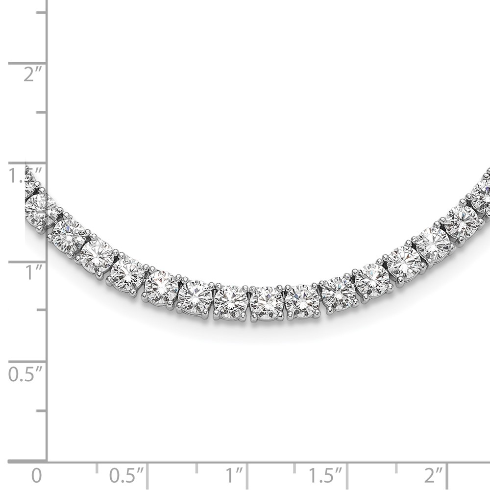 Sterling Silver Rhodium-plated 4mm CZ 17in Tennis Necklace (QG6492-17)