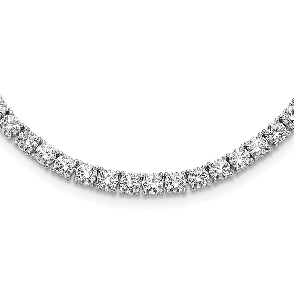 Sterling Silver Rhodium-plated 4mm CZ 17in Tennis Necklace (QG6492-17)