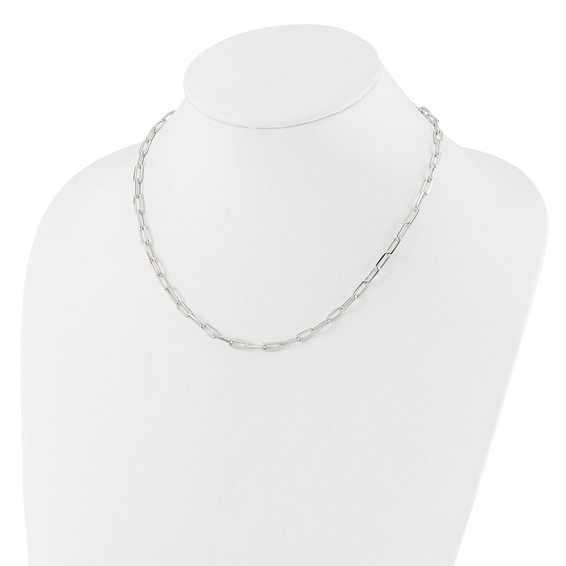 Sterling Silver 4.2mm Paperclip Link w/ 2in ext Necklace