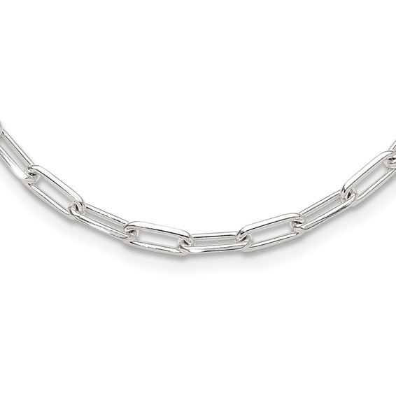 Sterling Silver 4.2mm Paperclip Link w/ 2in ext Necklace