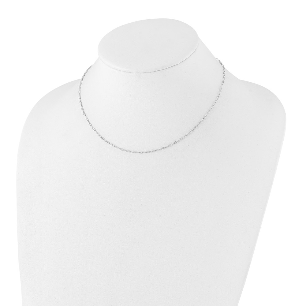 Sterling Silver Rhodium-plated 1.65mm Paperclip Link 16in w/2in ext Necklac (QG6498-16)