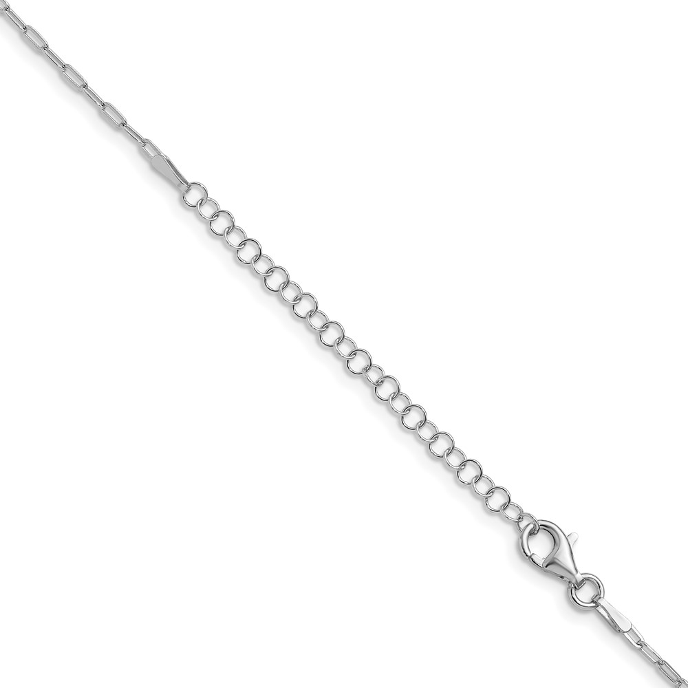 Sterling Silver Rhodium-plated 1.65mm Paperclip Link 16in w/2in ext Necklac (QG6498-16)