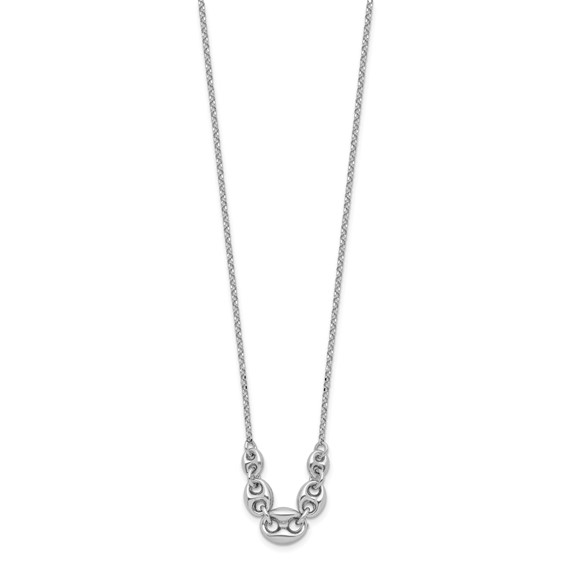 Sterling Silver Rhodium-plated 16in w/2in ext. Necklace