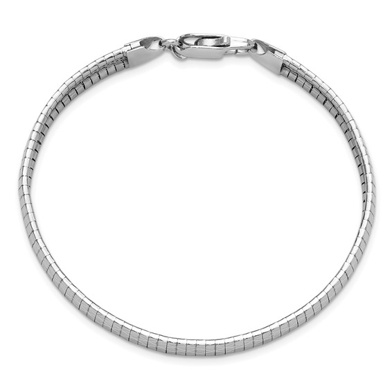 Sterling Silver Rh-plated Polished and Textured 7.5in Cleopatra Bracelet