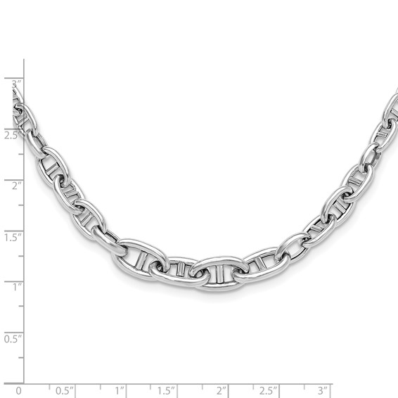 Sterling Silver Rhodium-plated 17 w/2in ext Fancy Link Necklace