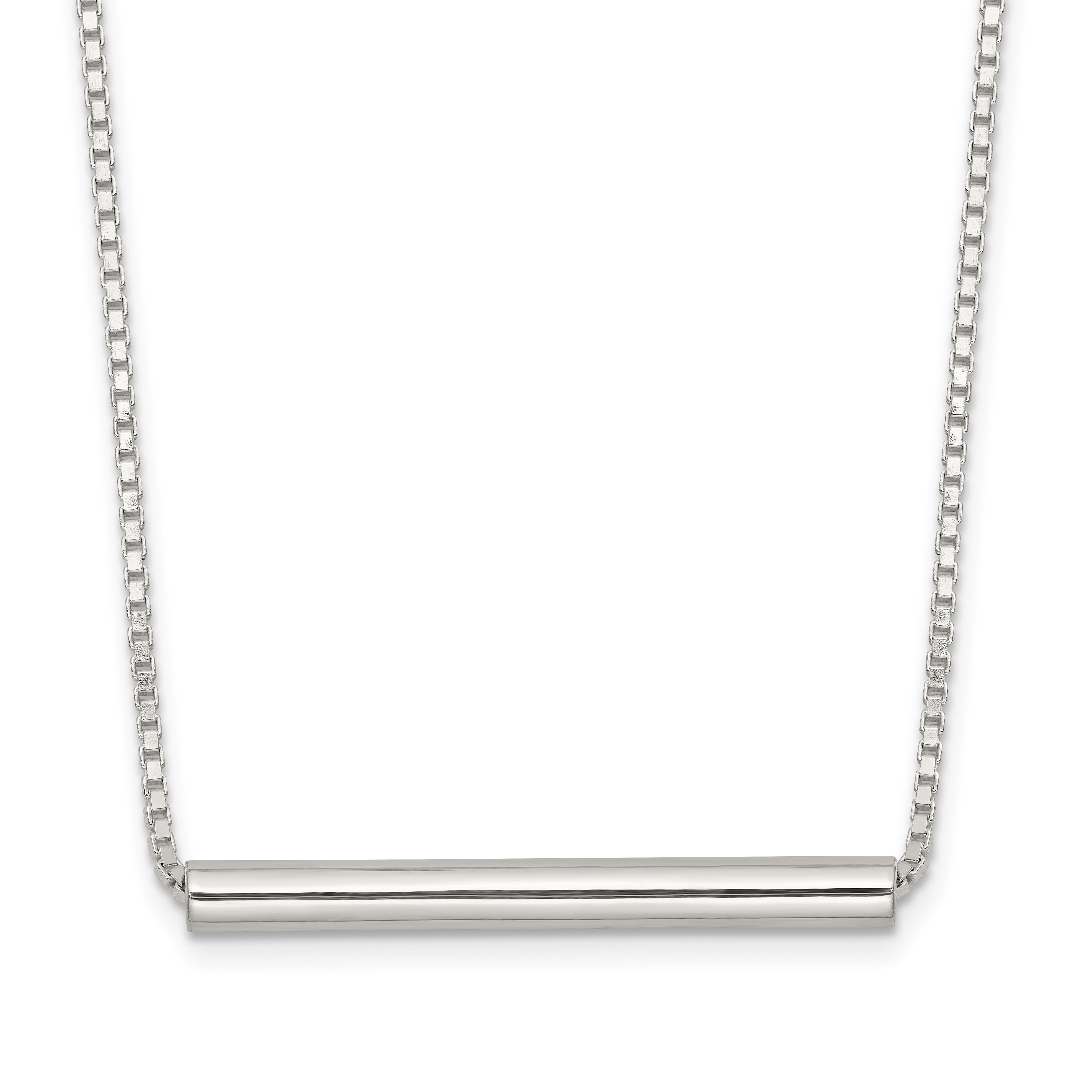 Sterling Silver Polished Slide Bar Necklace (QG6636-16.5)