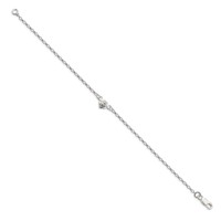 Sterling Silver Flower Charm Anklet view 2