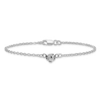 Sterling Silver Flower Charm Anklet view 3