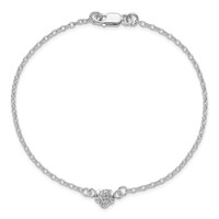 Sterling Silver Flower Charm Anklet view 5