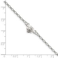 Sterling Silver Flower Charm Anklet view 4