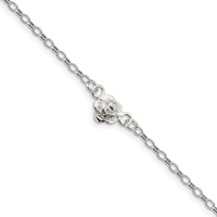Sterling Silver Flower Charm Anklet view 1