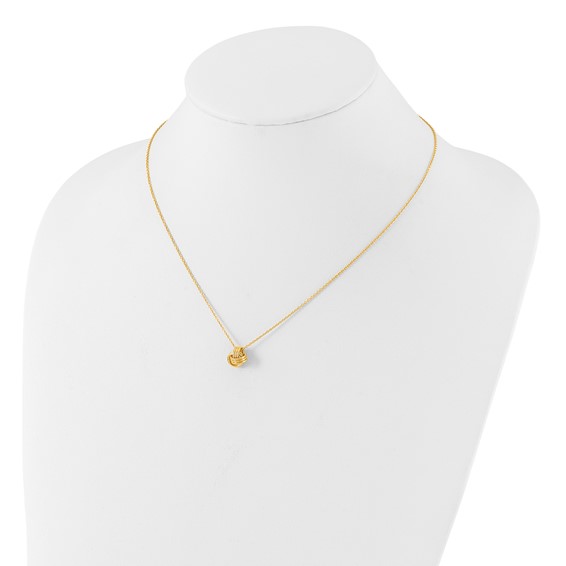 Affordable Expressions Sterling Silver Gold-tone Love Knot 16 Inch Necklace with 2 inch extension