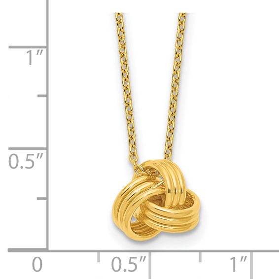 Affordable Expressions Sterling Silver Gold-tone Love Knot 16 Inch Necklace with 2 inch extension
