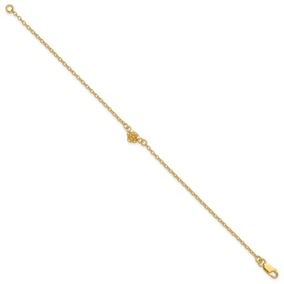 Affordable Expressions Sterling Silver Gold-tone Flower Charm 9 Inch Anklet