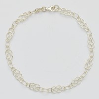 Sterling Silver Solid Polished Fancy Knot-Link Anklet - 10in view 5