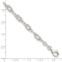 Sterling Silver Solid Polished Fancy Knot-Link Anklet - 10in view 3