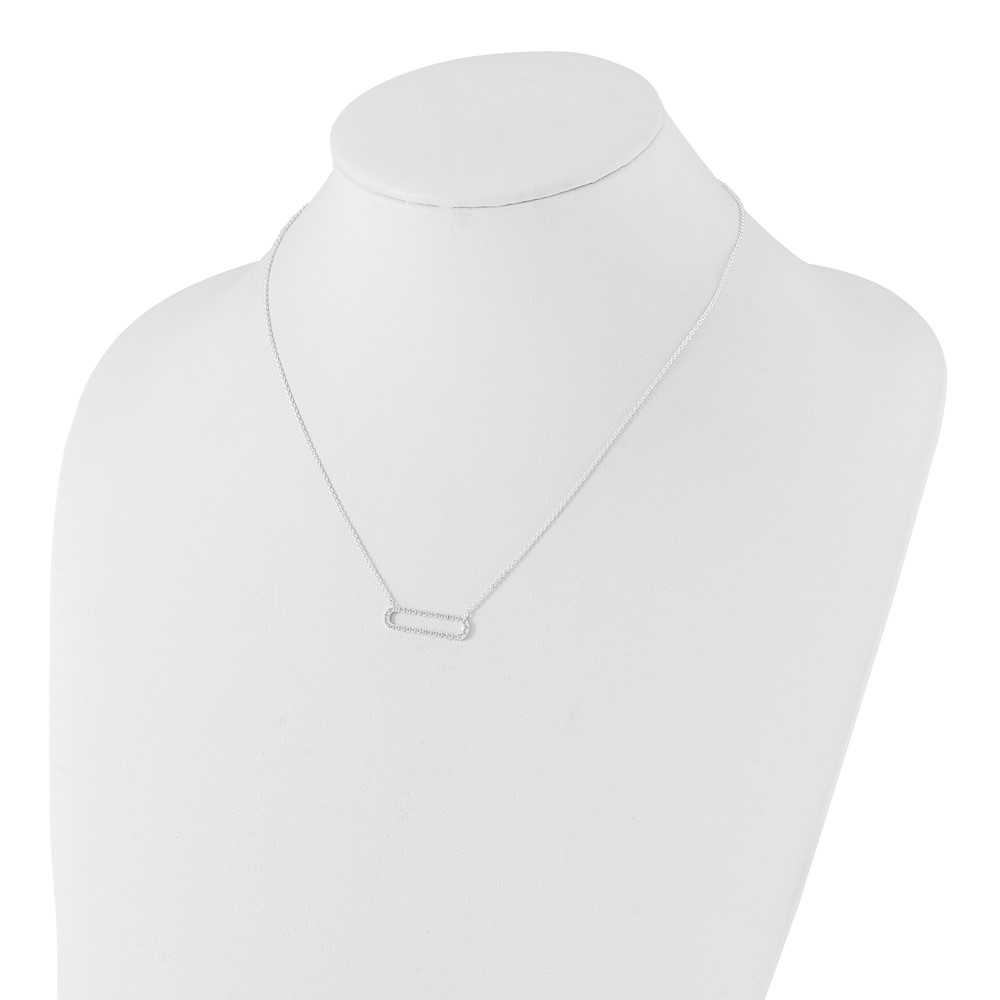 Sterling Silver E-coated CZ 18.25in w/2in ext Necklace (QG6663-18.25)