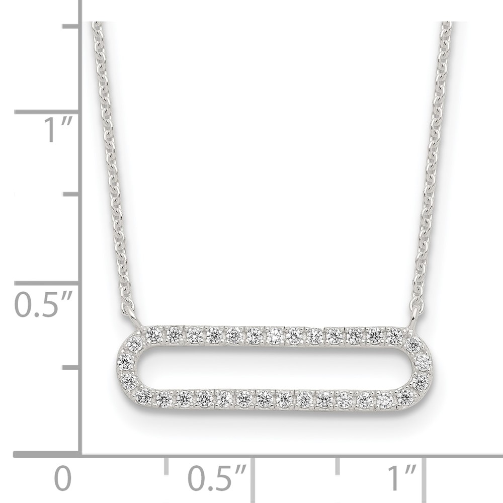 Sterling Silver E-coated CZ 18.25in w/2in ext Necklace (QG6663-18.25)