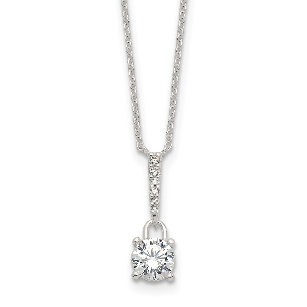 Sterling Silver E-coated CZ 17.75in Necklace (QG6665-17.75)
