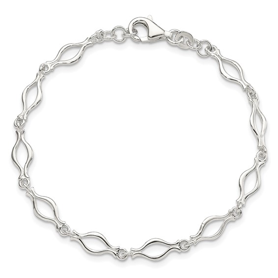Sterling Silver 5mm Fancy Link Bracelet