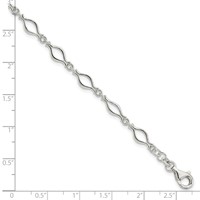 Sterling Silver 5mm Fancy Link Bracelet, 7.25" view 4