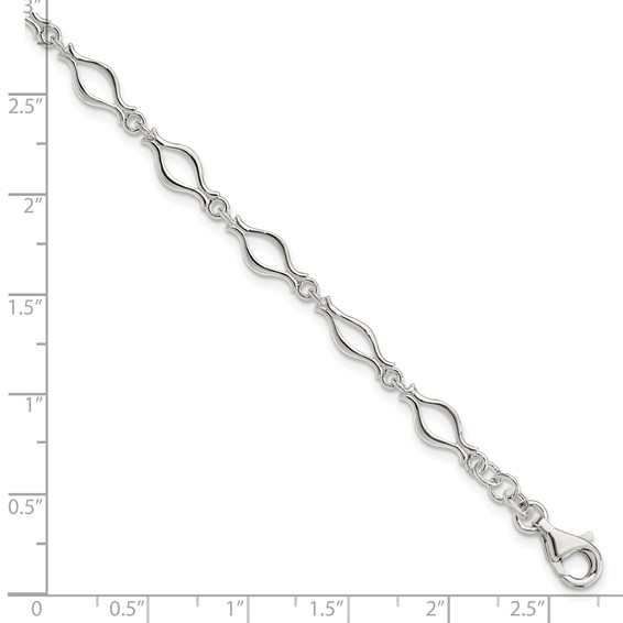 Sterling Silver 5mm Fancy Link Bracelet