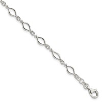 Sterling Silver 5mm Fancy Link Bracelet, 7.25" view 1