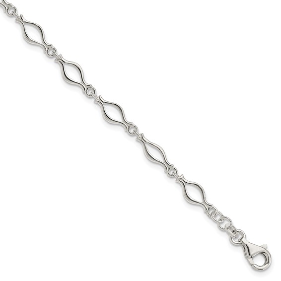 Sterling Silver 5mm Fancy Link Bracelet