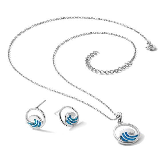 Sterling Silver Rhodium-plated Polished CZ Whale Tail 17.75in Necklace