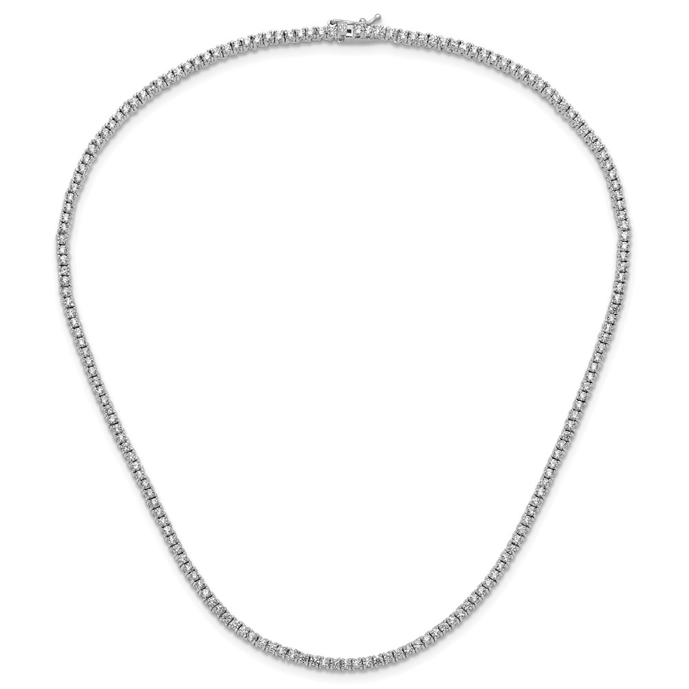 Sterling Silver Rhodium-plated 2mm CZ 16in Tennis Necklace (QG6748-16)