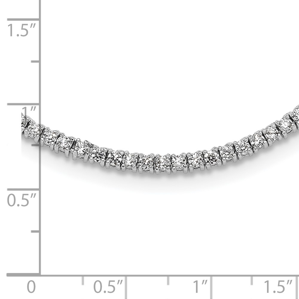 Sterling Silver Rhodium-plated 2mm CZ 16in Tennis Necklace (QG6748-16)