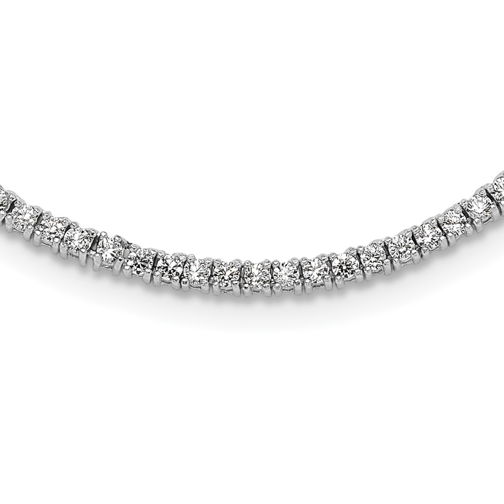 Sterling Silver Rhodium-plated 2mm CZ 16in Tennis Necklace (QG6748-16)