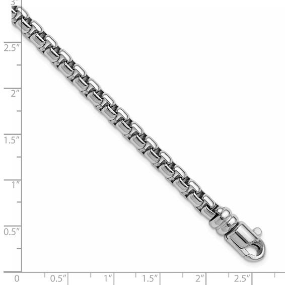 Sterling Silver Rhodium-plated 5.4mm 7.5in Venetian Box Chain Bracelet