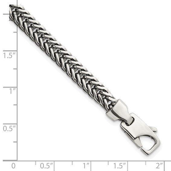 Sterling Silver Antiqued Polished 6mm Wheat Chain 8 inch Bracelet