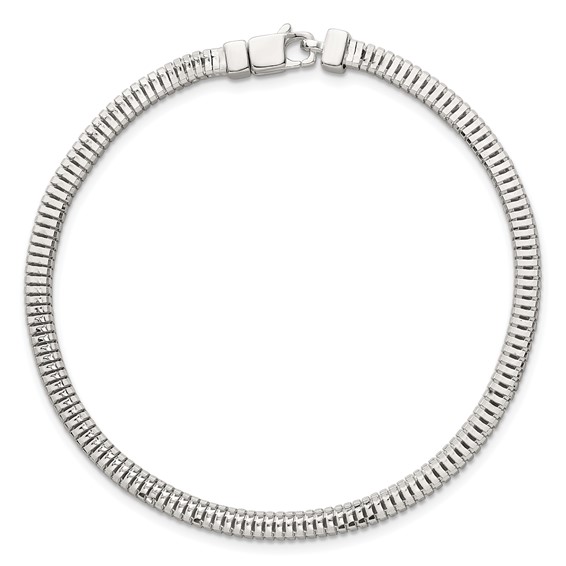 Sterling Silver Polished Fancy 3.5mm Square Snake Link 8 Inch Bracelet