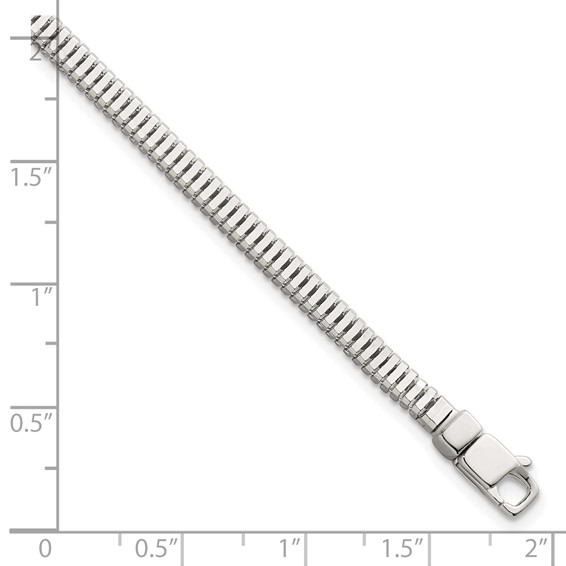 Sterling Silver Polished Fancy 3.5mm Square Snake Link 8 Inch Bracelet