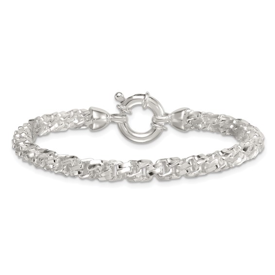 Sterling Silver Polished 5.65mm Fancy Link 7.5 Inch Bracelet