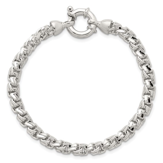 Sterling Silver Polished 5.65mm Fancy Link 7.5 Inch Bracelet