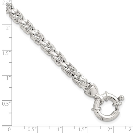 Sterling Silver Polished 5.65mm Fancy Link 7.5 Inch Bracelet