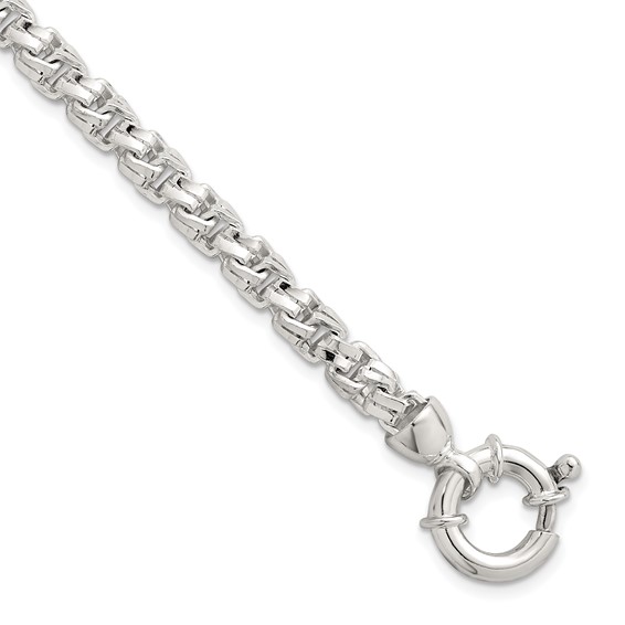 Sterling Silver Polished 5.65mm Fancy Link 7.5 Inch Bracelet