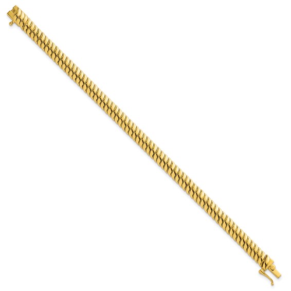 Sterling Silver Gold-Tone Polished Fancy 5.8mm S-Link 7 Inch Bracelet
