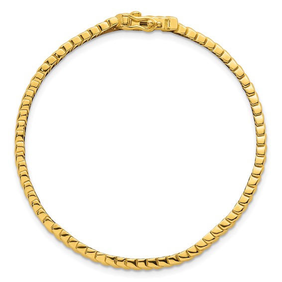 Sterling Silver Gold-Tone Polished Fancy 5.8mm S-Link 7 Inch Bracelet