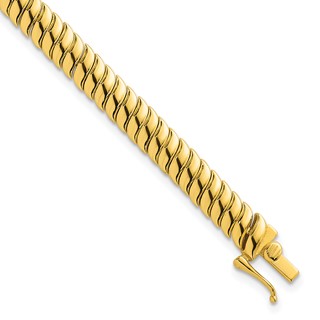 Sterling Silver Gold-Tone Polished Fancy 5.8mm S-Link 7 Inch Bracelet