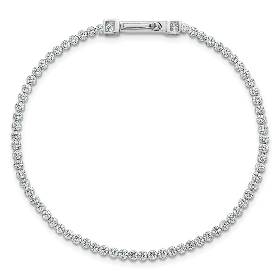 Sterling Silver Rhodium-plated Polished 2.5mm CZ 7.5 inch Tennis Bracelet