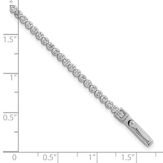 Sterling Silver Rhodium-plated Polished 2.5mm CZ 7.5 inch Tennis Bracelet