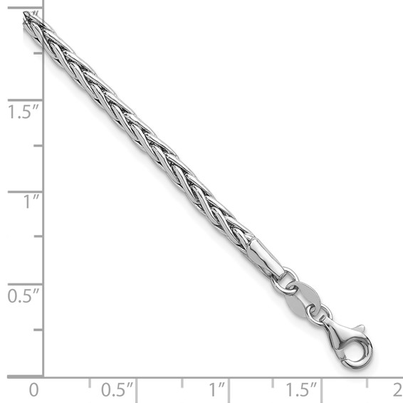Sterling Silver Rhodium-plated Fancy Braided Link 7 inch with 1 inch Extender Bracelet