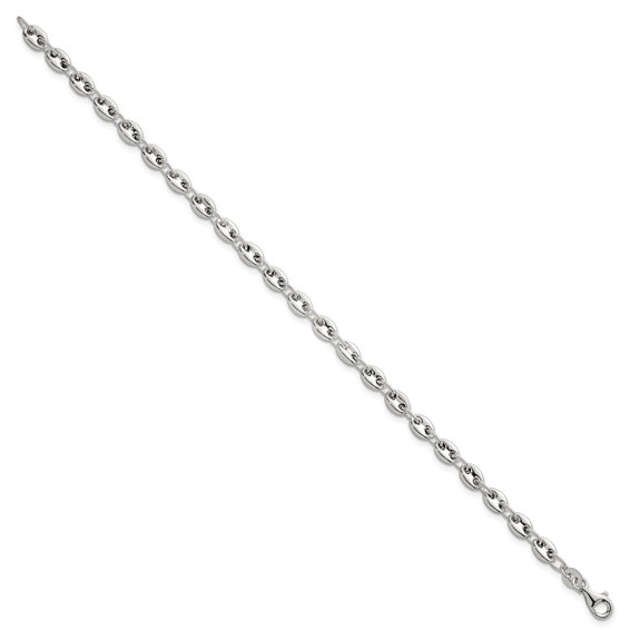 Sterling Silver Polished 4.8mm Puffed Mariner/Anchor Link 7.5 Inch Bracelet