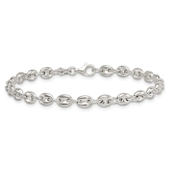 Sterling Silver Polished 4.8mm Puffed Mariner/Anchor Link 7.5 Inch Bracelet