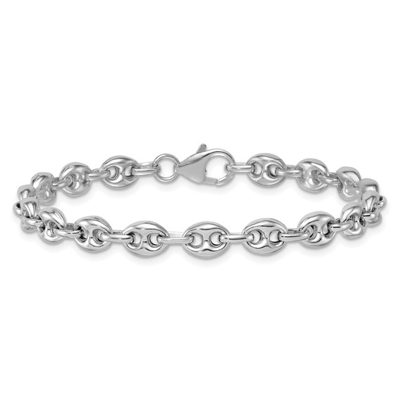 Sterling Silver Puffed Mariner Link Bracelet